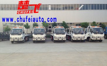 热销车型-五十铃一拖二清障车蹊径整理拖车